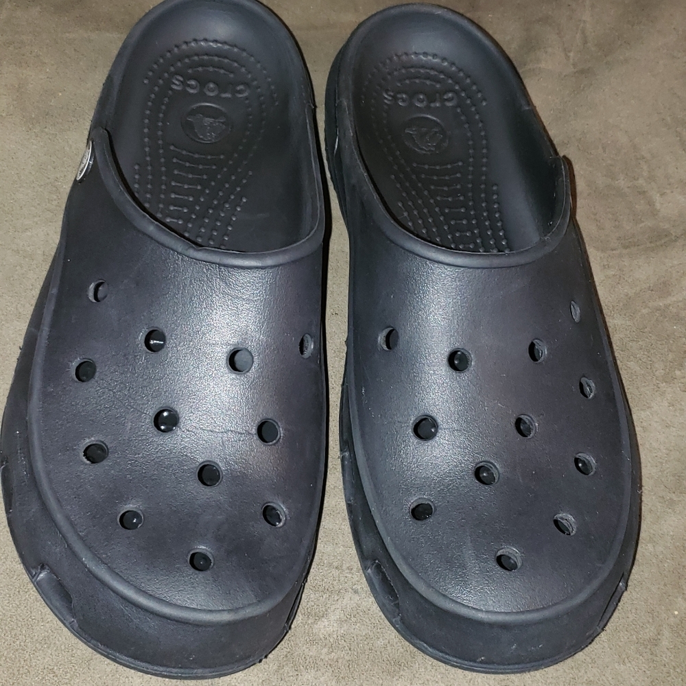 Black Croc Slides
